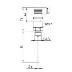Sonde à visser 1/2G active avec connecteur DIN