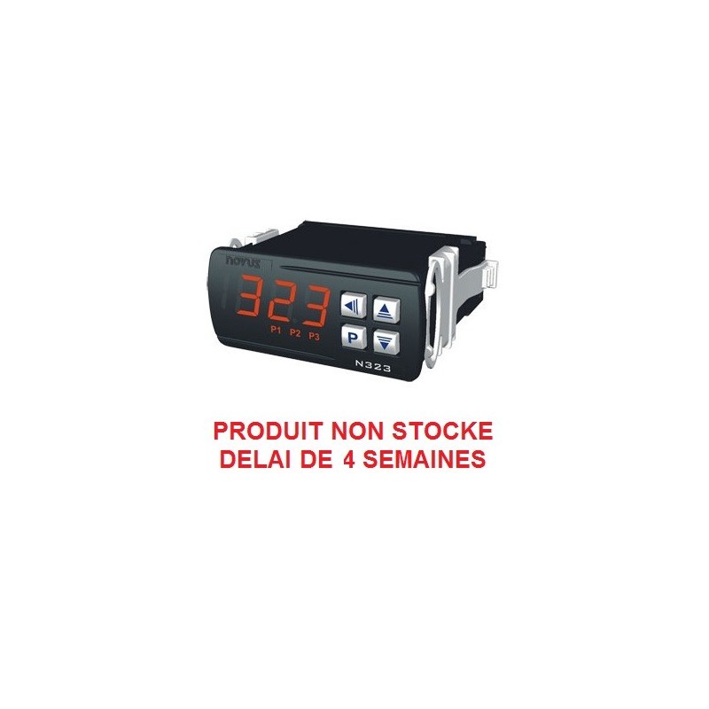 Indicateur thermostat entrée Pt100 alimentation 12-24 Vdc, 3 relais de sortie + RS 485