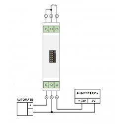 TRANSMETTEUR RAIL DIN ENTREE Pt1000 et Pt100 SIGNAL 0/10 V