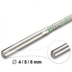 Sonde filaire thermocouple diamètre 4 x 30 mm sur câble Soie de verre