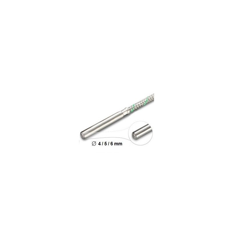 Sonde filaire thermocouple diamètre 6 x 30 mm sur câble Soie de verre