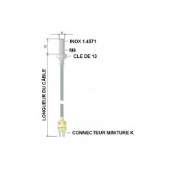 THERMOCOUPLE K M8x10 AVEC CONNECTEUR MINIATURE