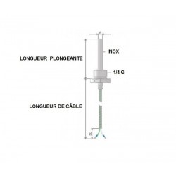 Sonde à visser 1/4G x 100 mm / Thermocouple K
