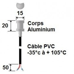 Sonde de surface de tuyauterie sur câble PVC -35°C / + 105°C IP54