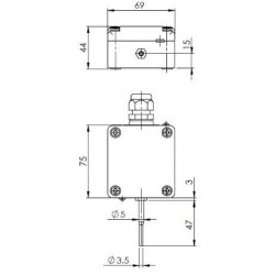 Sonde d'ambiance avec bulbe externe 5 mm restreint à 3,5 mm