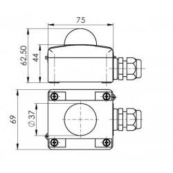 Sonde résultante boule noire montage intérieur et extérieur