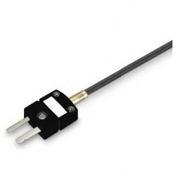 Thermocouple chemisé J sortie câble silicone avec connecteur miniature