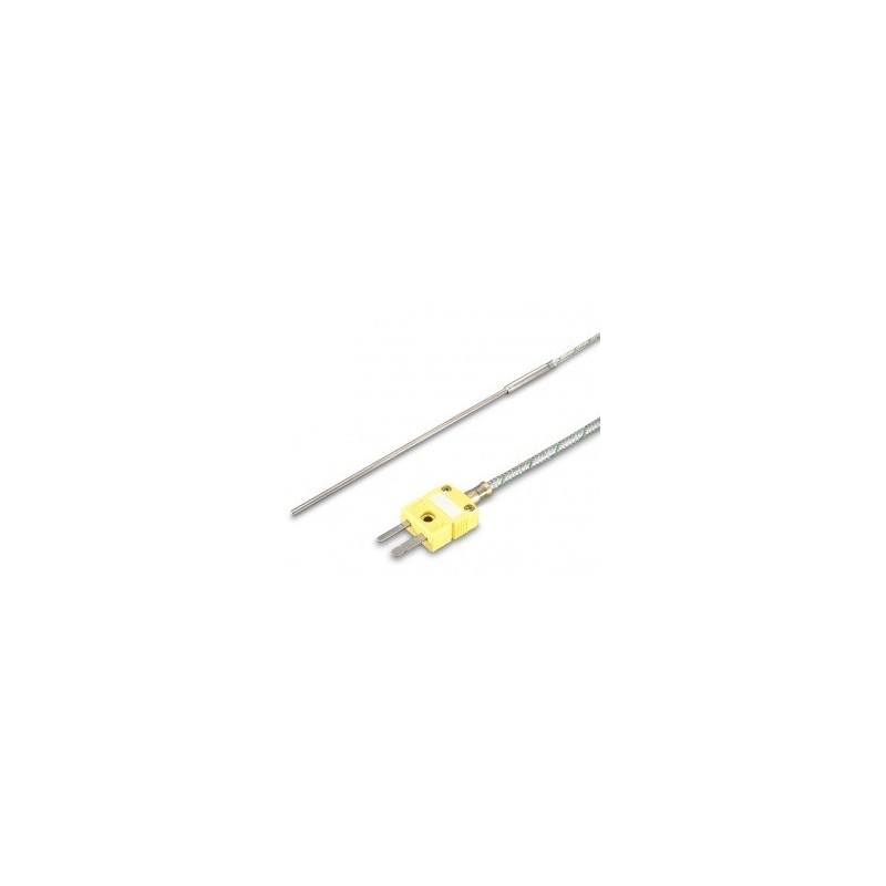 Thermocouple chemisé K, sortie câble fibre de verre avec connecteur miniature