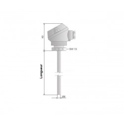 Sonde lisse avec tête minature forme J, Thermocouple