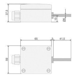 Sonde d'ambiance murale Pt1000 en bulbe de 6 mm 2 fils