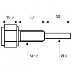 Pt100 3 FILS M12 AVEC CONNECTEUR IP67 SUR 1 METRE DE CABLE