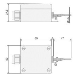 Sonde d'ambiance Pt1000 avec bulbe externe 5 mm restreint à 3,5 mm
