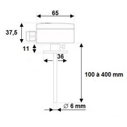 Sonde de gaine D6 x 400mm Pt100 3 fils + bride