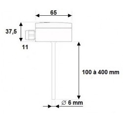 Sonde de gaine D6 x 200mm Pt100 + bride