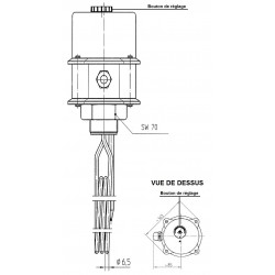 Elément vissé 1 1/2", 3 circuits, 400 V 9000 W, température réglable