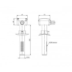 Sonde de CO2 et de température de gaine 0?10 V